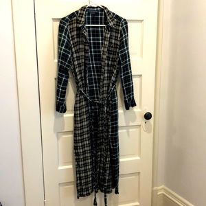 French Connection plaid flannel button shirt dress